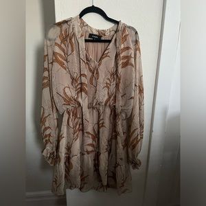 Aakaa Long Sleeve Patterned Tiered Dress Women’s M